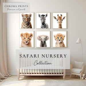 Safari Nursery Prints | Safari Animal Art | Nursery Wall Decor | Digital Download | Jungle Baby Room Decor | Kids Room Art