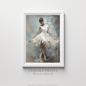 Ballerina Art Print | Vintage Old Oil Painting | Nursery Wallart | Vintage Ballet Artwork
