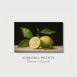 Lemon Citrus Art Print - Vibrant Kitchen Decor - Digital Still Life Painting - Perfect Housewarming Gift