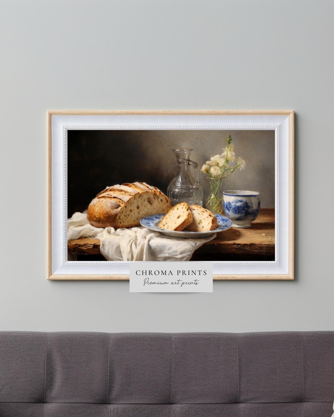 Country Kitchen Wall Art Rustic Decor Bread Still Life Etsy