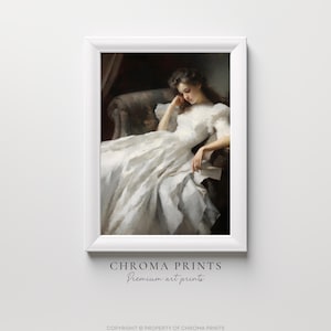 Vintage Portrait Woman Sleeping | Bedroom Wall Decor Digital PRINT | Chroma Prints