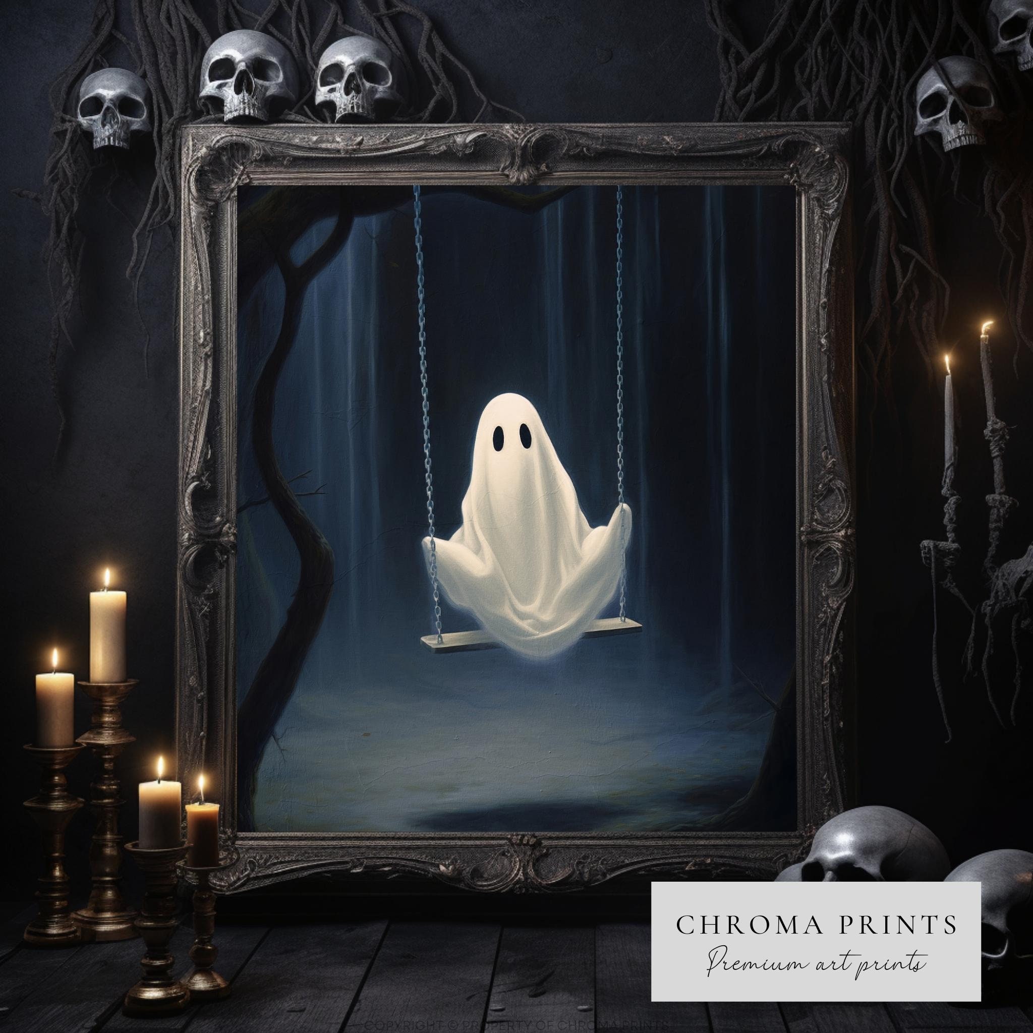 Ghost on the Swing Poster Cute Spooky Gothic Art Print - Etsy