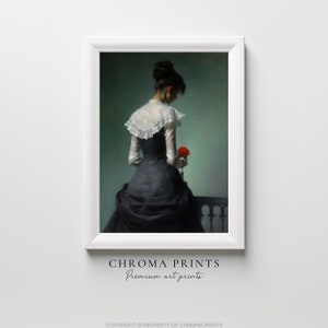 Moody Victorian Portrait, Dark Academia Woman Painting, Haunting Victorian Woman Portrait, Great for Personal Gallery