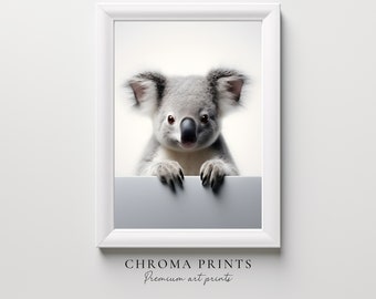 Baby Koala Aussie Animal Art - Decoración de guardería australiana, Descarga digital, Baby Shower único o regalo de cumpleaños