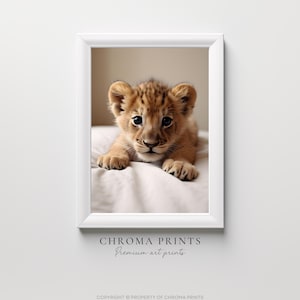 Cuddly Lion Cub Print, Safari Animal Nursery Wall Art, Perfect for Baby's Room Decor, Perfect Baby Shower Gift