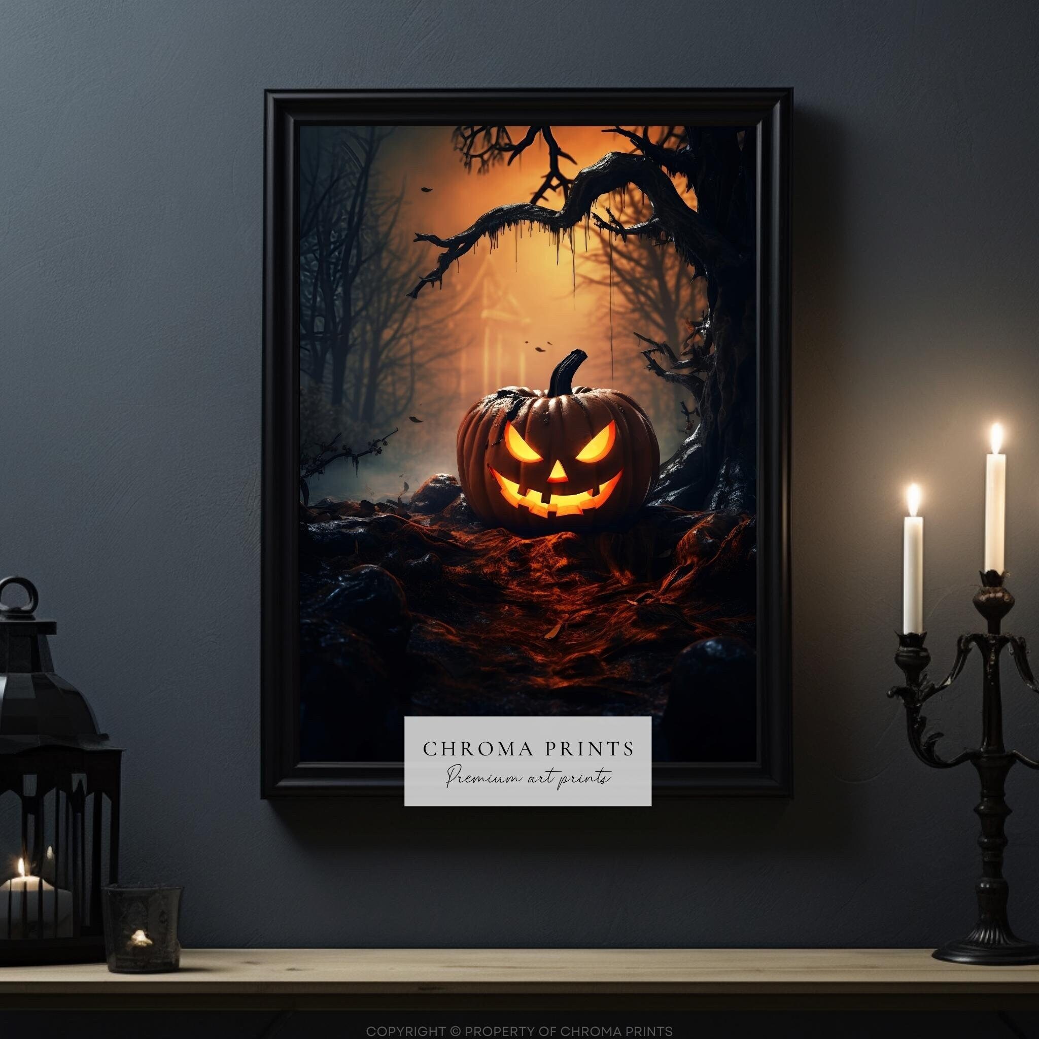 Creepy Jack O Lantern Print | Vintage Poster | Art Poster Print | Dark ...