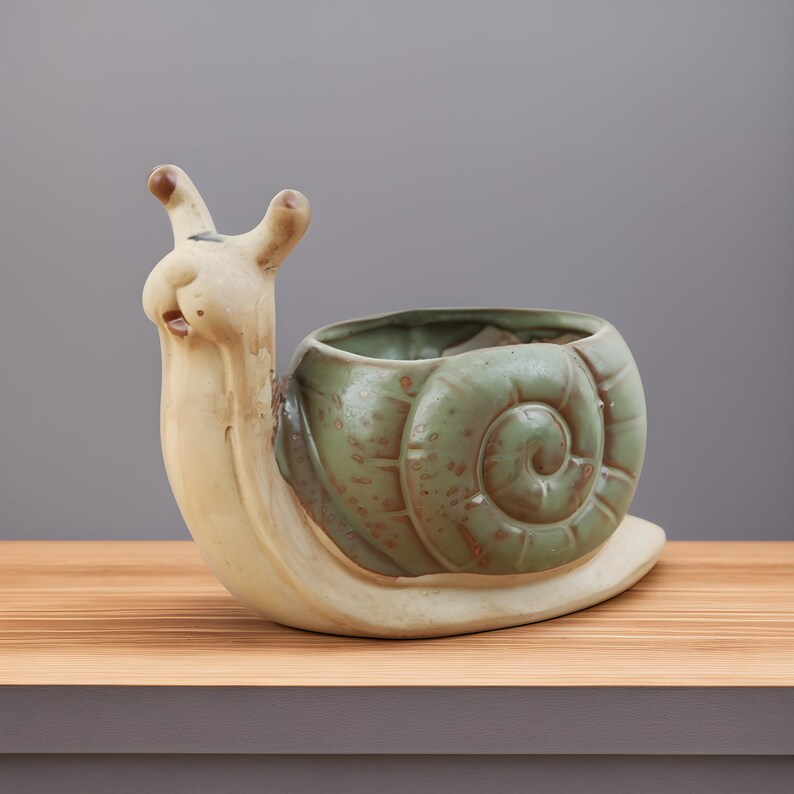 Ceramic Snail and Turtle Planter Snail and Turtle Succulent Etsy UK