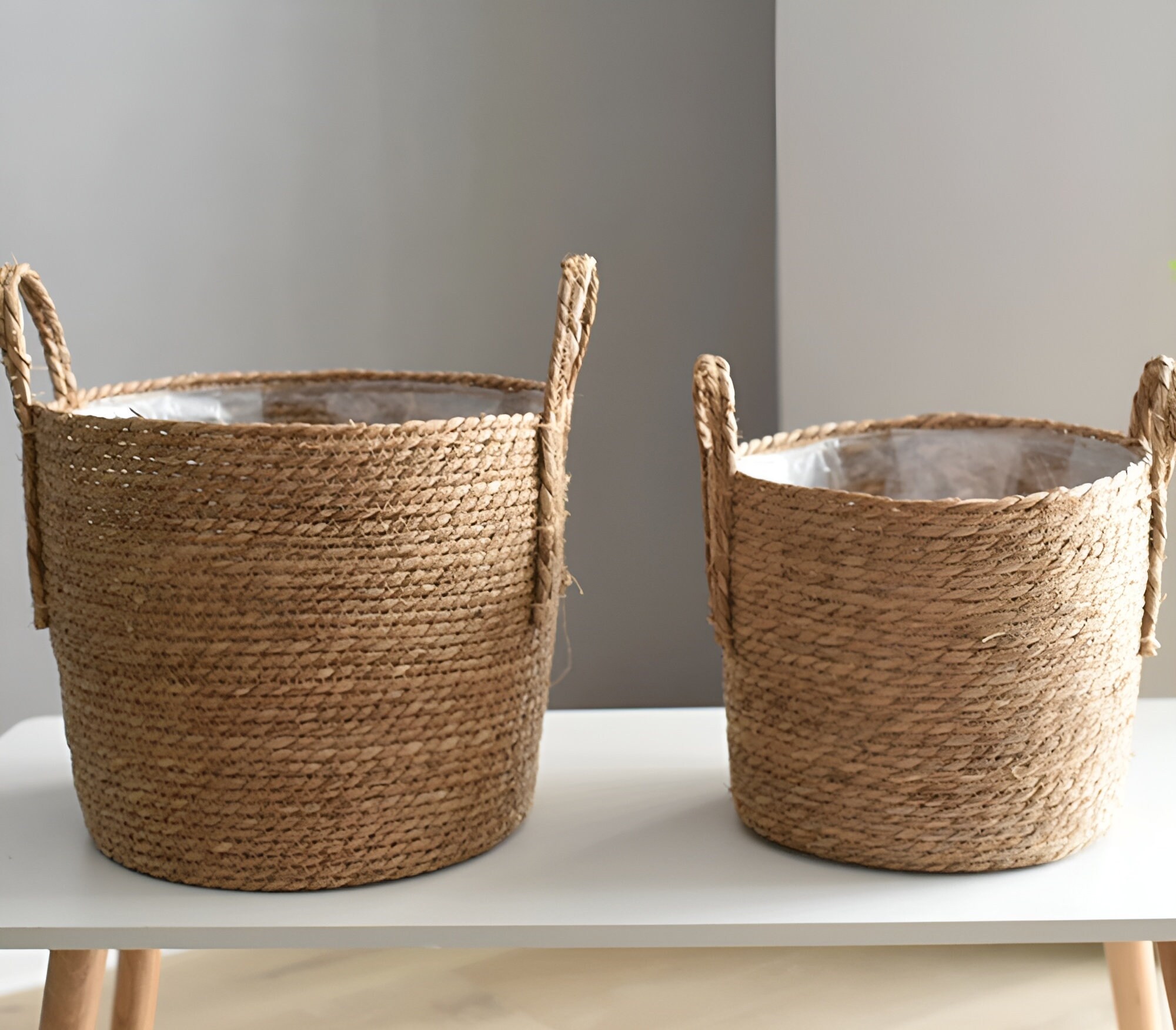 Wicker Basket Planter Indoor Planter Wicker Home Decor for Etsy UK