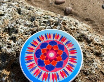 Floating Beauty Mandala Coaster * Ceramic * Tile Coaster*  Home decor * Yoga studio decor