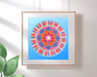 Floating Beauty Mandala * Printable Wall Art * Mandala Wall Art * Yoga Studio decor * Boho Home Decor * Instant download