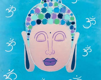 Ceramiczna podkładka pod kubek z medytującym Buddą | Boho Home Decor I Prezent na jogę i uważność I Oryginalne dzieło sztuki