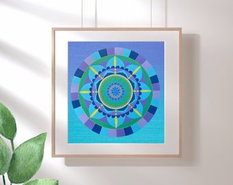 Anchor Mandala *  Mandala Wall Art * Printable Wall Art * Yoga Wall Art * Yoga Studio Decor * Boho Home Decor * Instant download