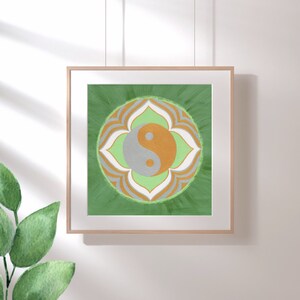 Yin Yang Mandala Printable Wall Art * Mandala Wall Art * Yoga studio decor * Boho home decor * Instant download
