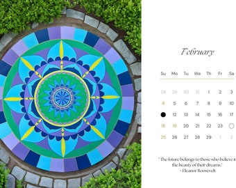 Art Calendar 2024* Printable Table Calendar * A4 * Yoga Studio Decor * Boho Home Decor * Instant download