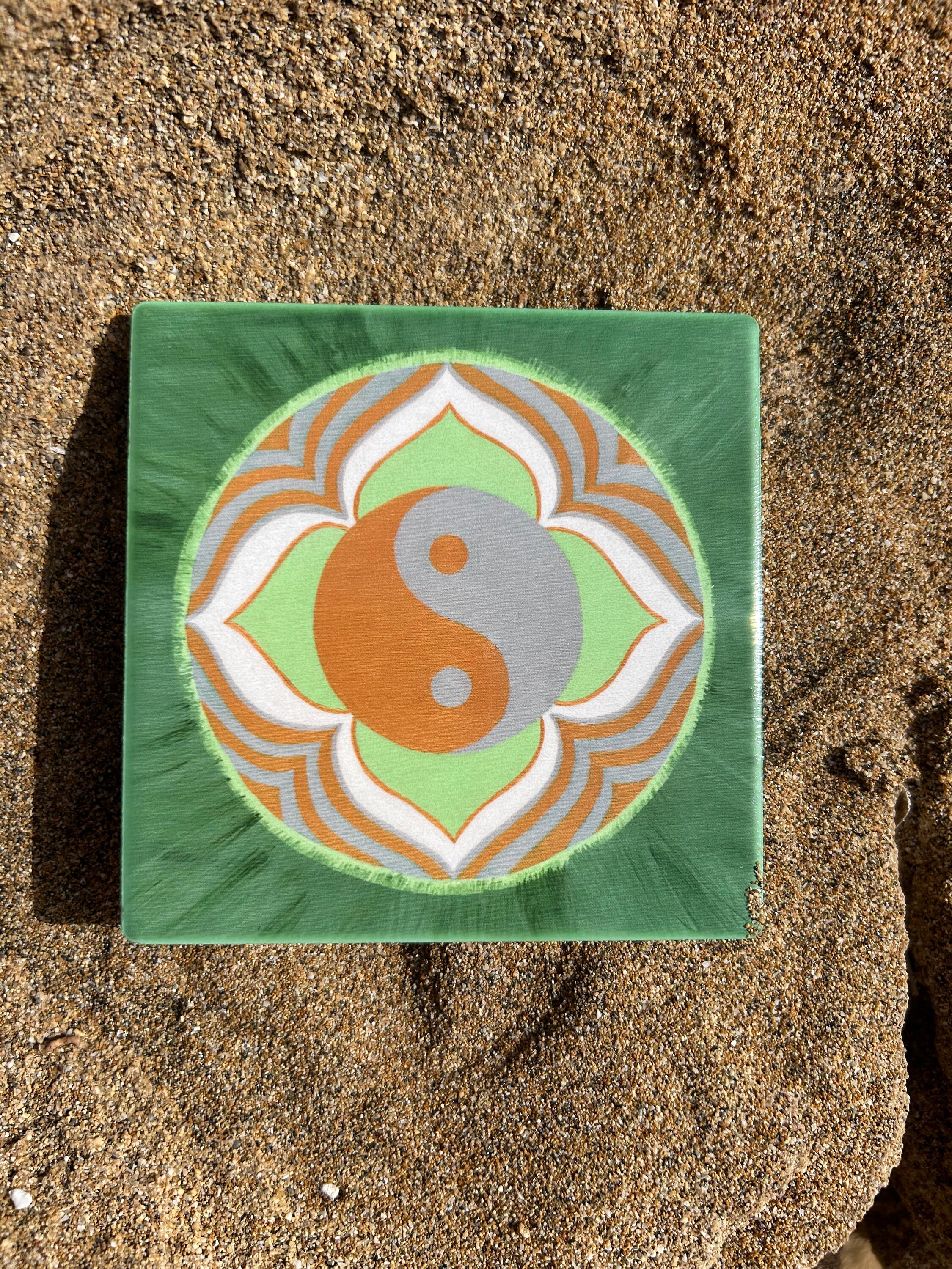 Yin Yang Mandala Coaster * Tile coaster * Ceramic * Home decor * Yoga studio decor