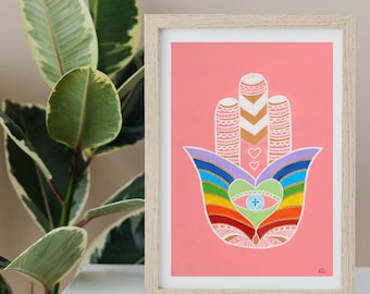 Hamsa hand * Hamsa Wall Art * Printable Art * Yoga Art * Boho home decor * Yoga studio decor * Hamsa Art