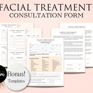 FACIAL INTAKE FORM - Intake Form Template, Facial Consent forms, Med Spa Form, Facial Treatments, Esthetician Template, Client Intake Forms