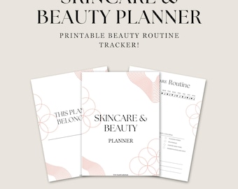 Skincare Planner: Digital Beauty Journal, Makeup Tracker, Self-Care Routine, Glow Up Planner, Printable Template