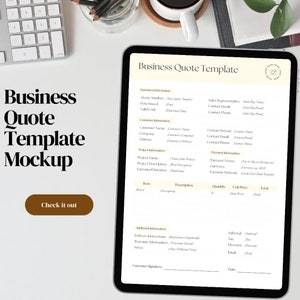 BUSINESS QUOTE TEMPLATE - Quote Template, Editable Quotation Template, Quote Form, Business Invoice Form, Proposal Template, Contracts Quote