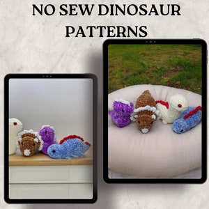 Amigurumi Dinosaur Crochet Pattern Bundle | Cute T-Rex, Triceratops & Plush Dino No Sew Crochet Pattern | Easiest Crochet Pattern.