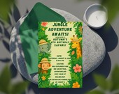 Jungle Adventure Invitation Safari Party Invite Zoo Themed Animal Party Invite Jungle Theme 5x7 Invitation