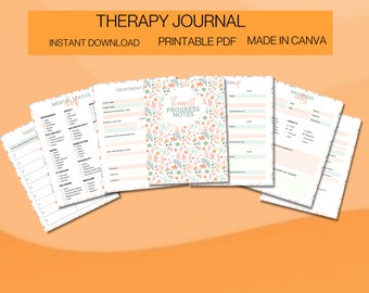 Therapy Progress Notes Cheat Sheet: Editable Template for Therapists (Canva PDF)