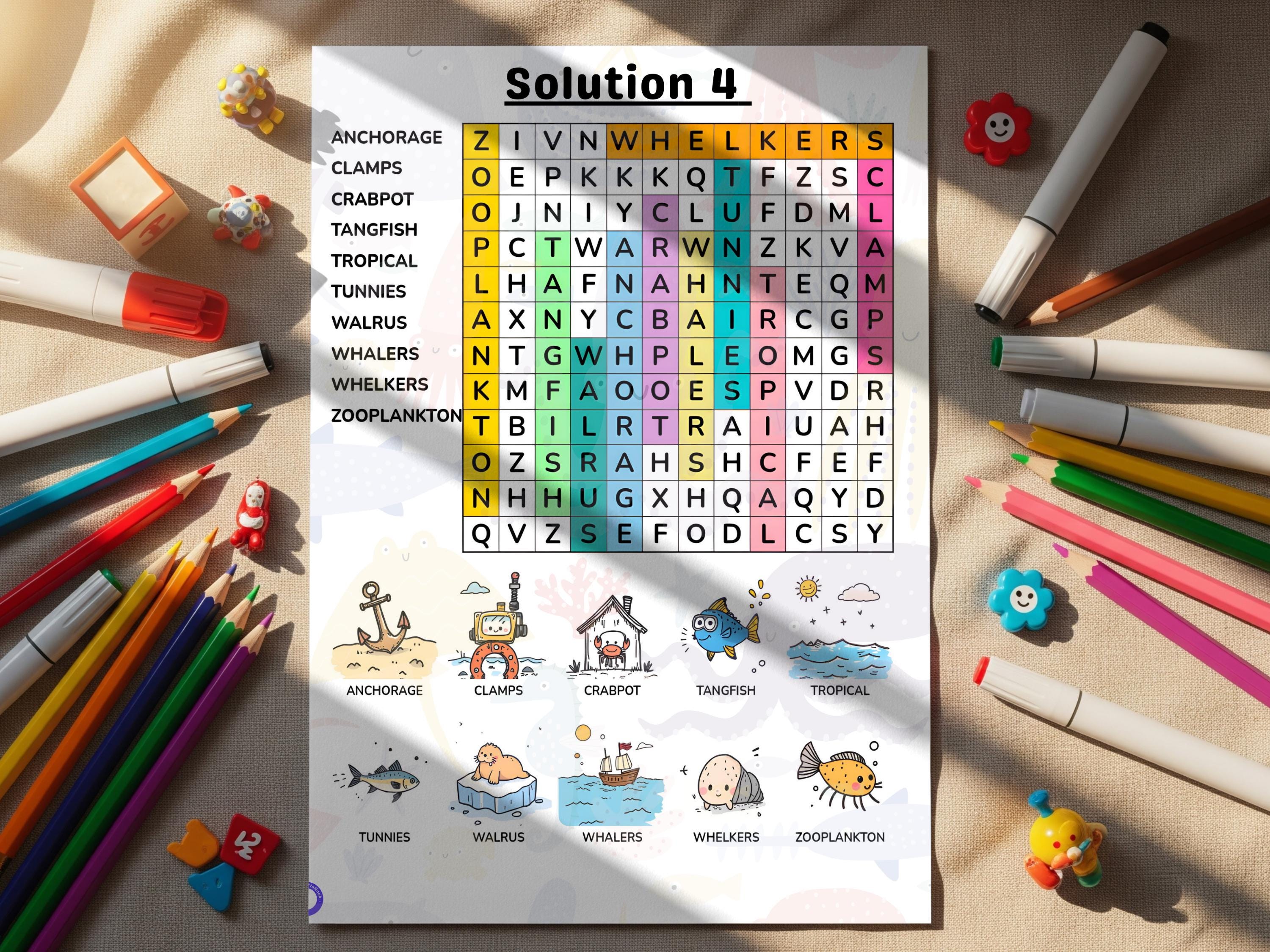 Ocean Animals Word Search Puzzle for Kids Printable Sea Life Activity ...