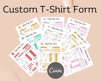 T-Shirt Order Form Template for School Fundraisers (Instant Digital Download)