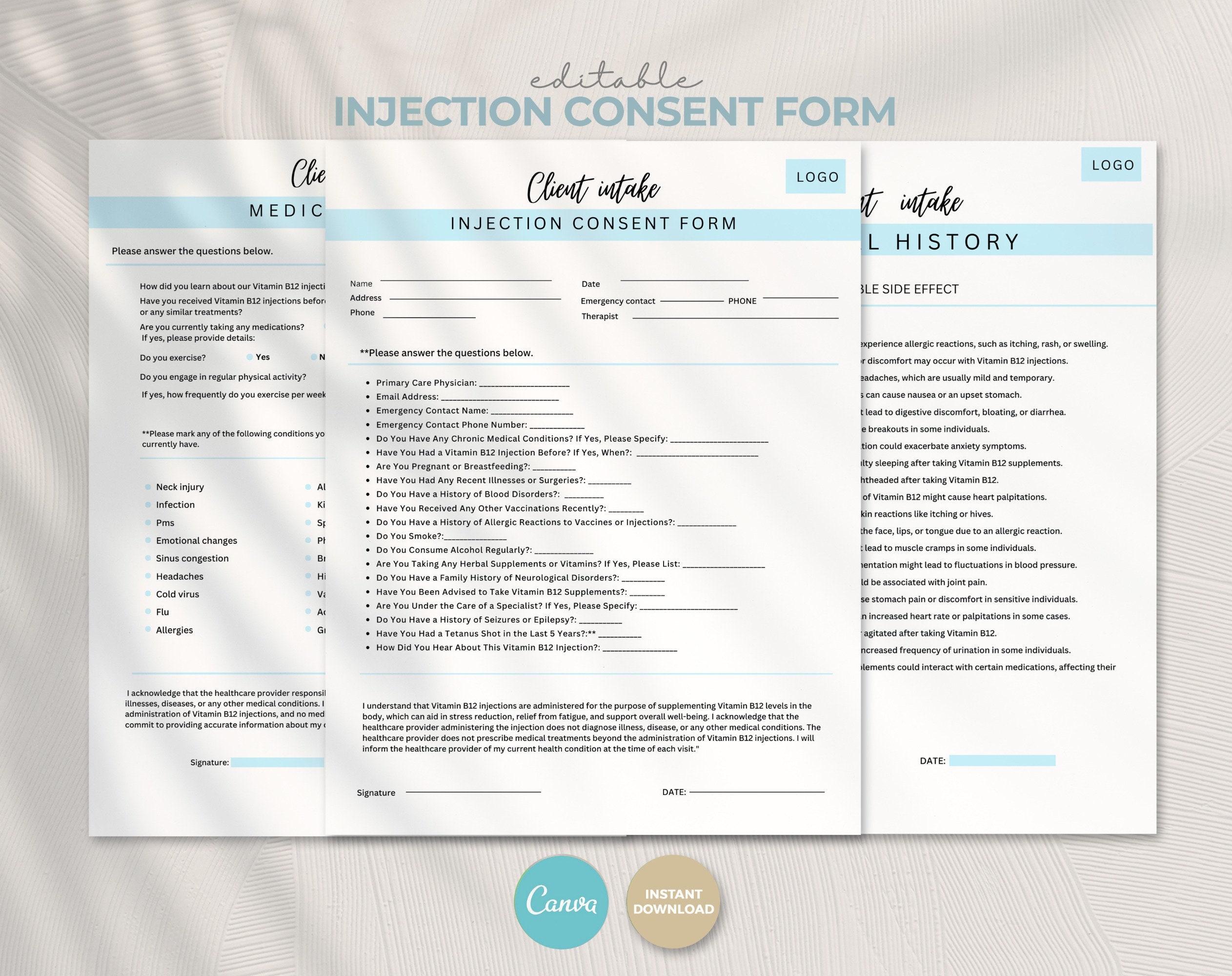 Consent Form Injectables Injectable Treatment Form B12 Injection