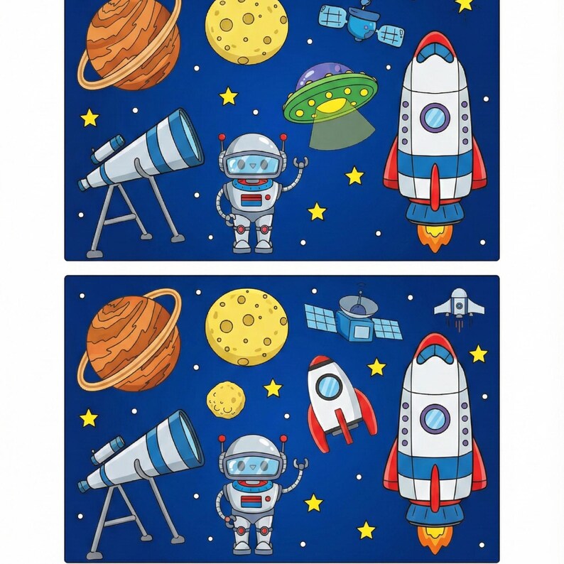 Preschool Find the Differences Coloring Book Visual Perception Activity ...