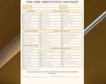 Employee Onboarding Checklist: New Hire HR Template (Canva)