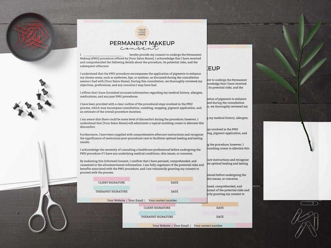Permanent Makeup Consent Form Consent Form for Permanent Makeup Pmu ...