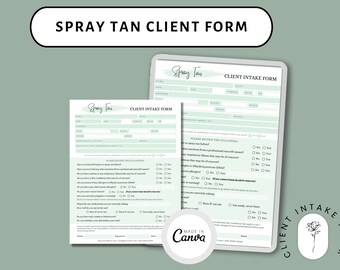 Redigerbart intagningsformulär för spraytan-kund: Utskrivbar spakonsultation (Canva)