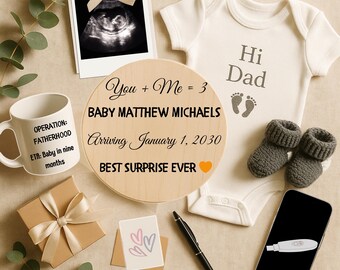 Tarjeta de anuncio de embarazo para el esposo: Revelación de papá (descarga digital, solo para uso personal)