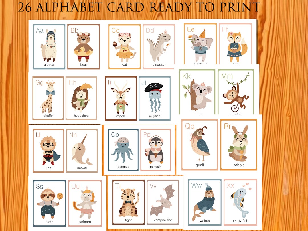 Montessori Alphabet Flashcards Educational Flashcards Printable