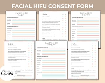 HIFU Consent Form Template: Esthetician Client Intake (Canva Editable)