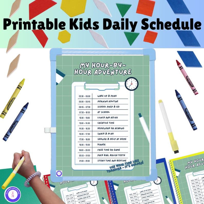 Printable Kids Daily Routine Journal: Children's Habit Chart & Task ...