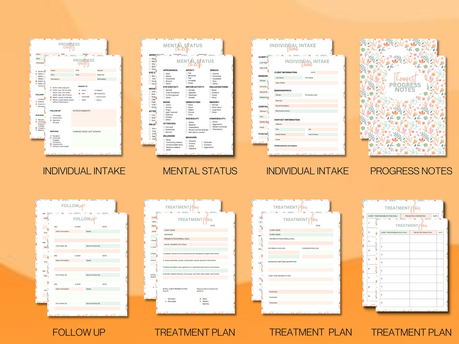 Therapy Progress Notes Cheat Sheet: Editable Template for Therapists ...