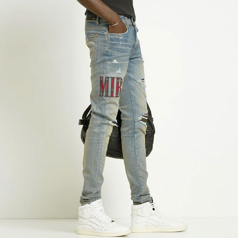amiri jeans embroidered