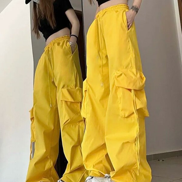 High Street Hip-Hop Cargo Wide-Leg Pants