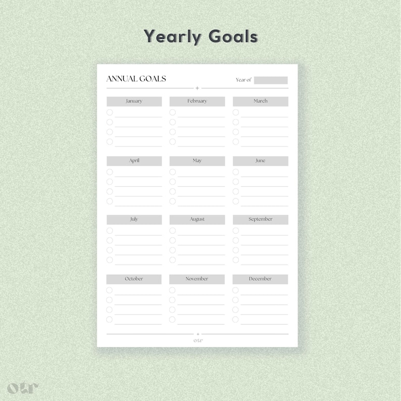 Goal Planner Printable Yearly Quarterly Monthly Weekly Goals - Etsy