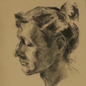 Portrait of a Man Original Charcoal Wall Art (Not a Print)