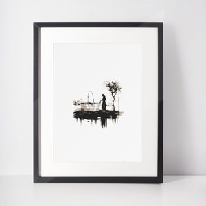 Woman at the Well, Digital Print, Bible Wall Art, Jesus Art, bible sketches, Christian Faith, modern christian art, Digital download