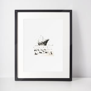 Noah&#39;s Ark Digital Print, Bible Wall Art, Jesus Art, bible sketches, Christian Faith, modern christian art, Digital download, Noah&#39;s Ark art