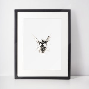 Guardian Angel, Digital Print, Bible Wall Art, Jesus Art, bible sketches, Angel art, modern christian art, Digital download