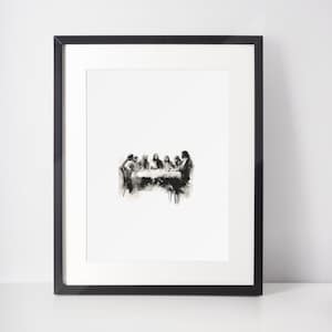 The Last Supper, Digital Print, Bible Wall Art, Jesus Art, bible sketches, Christian Faith, modern christian art, Digital download