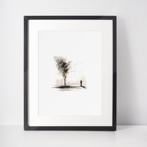 Moses and Burning Bush, Digital Print, Bible Wall Art, Jesus Art, bible sketches, Christian Faith, modern christian art, Digital download