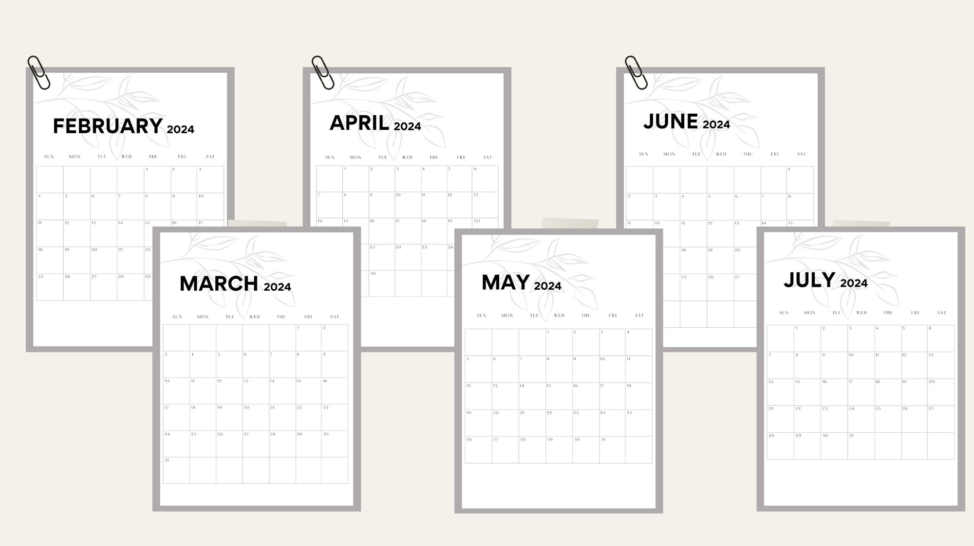 2024 Monthly Calendar 2024 Printable Monthly Planner - Etsy UK