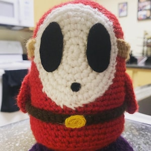Shy Guy plushie amigurumi handmane crochet plushie