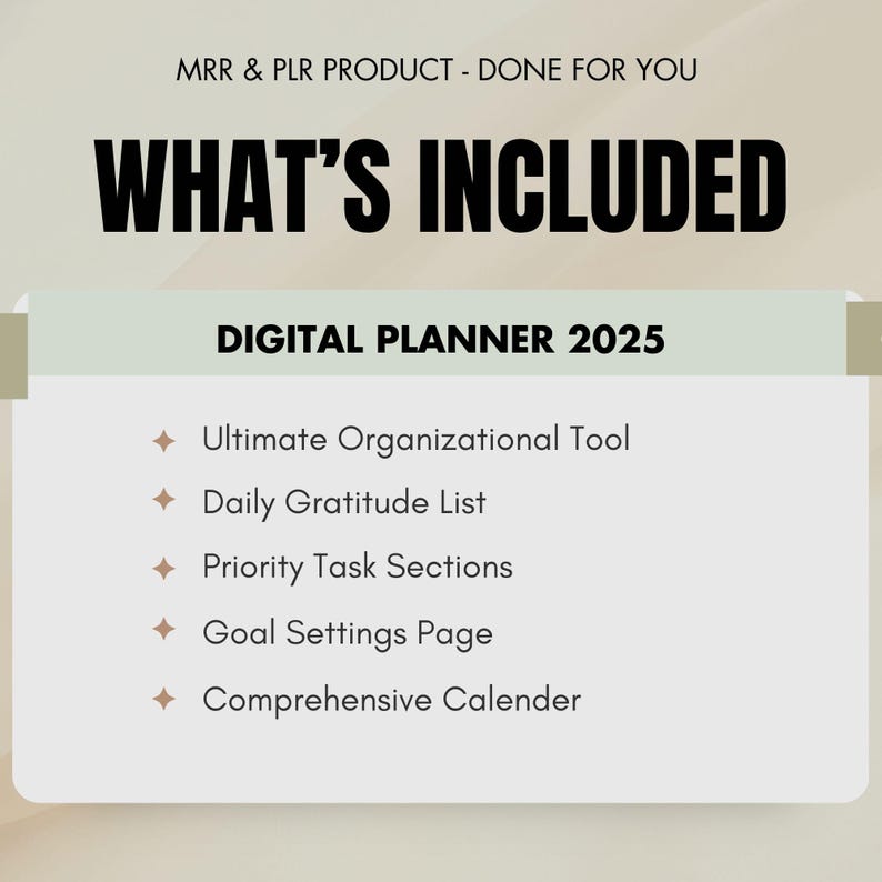 Digital Planner for 2025 With Master Resell Rights MRR and Private ...